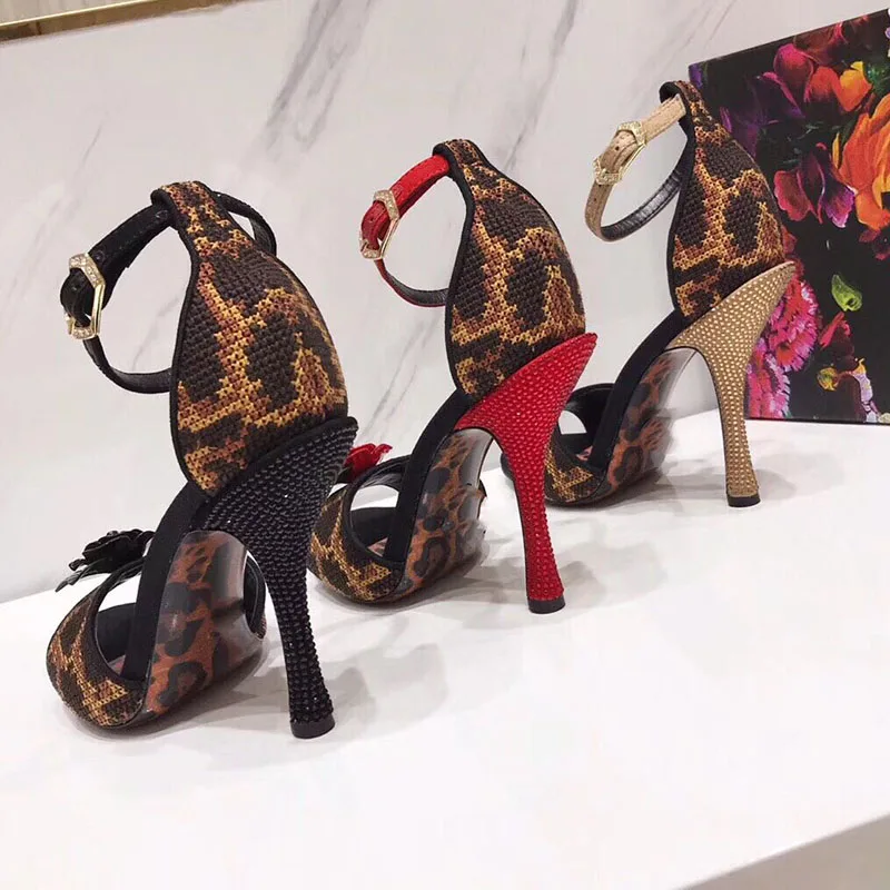 2019 сандалии ручной вязки женские Цветочные Стразы туфли на высоком каблуке