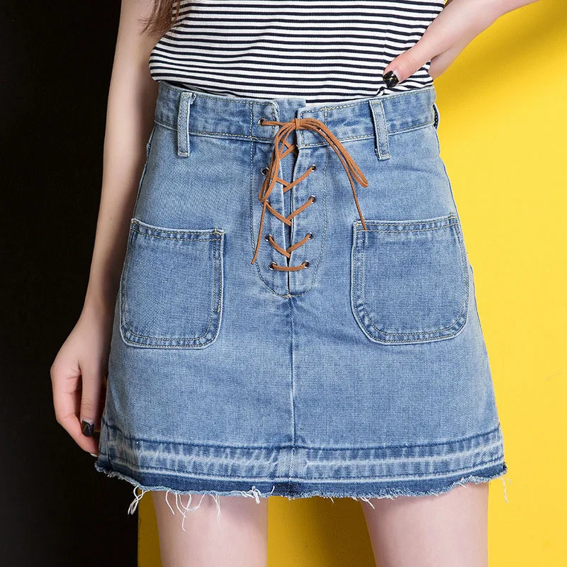 Женские джинсовые юбки в английском стиле новые модные облегающие