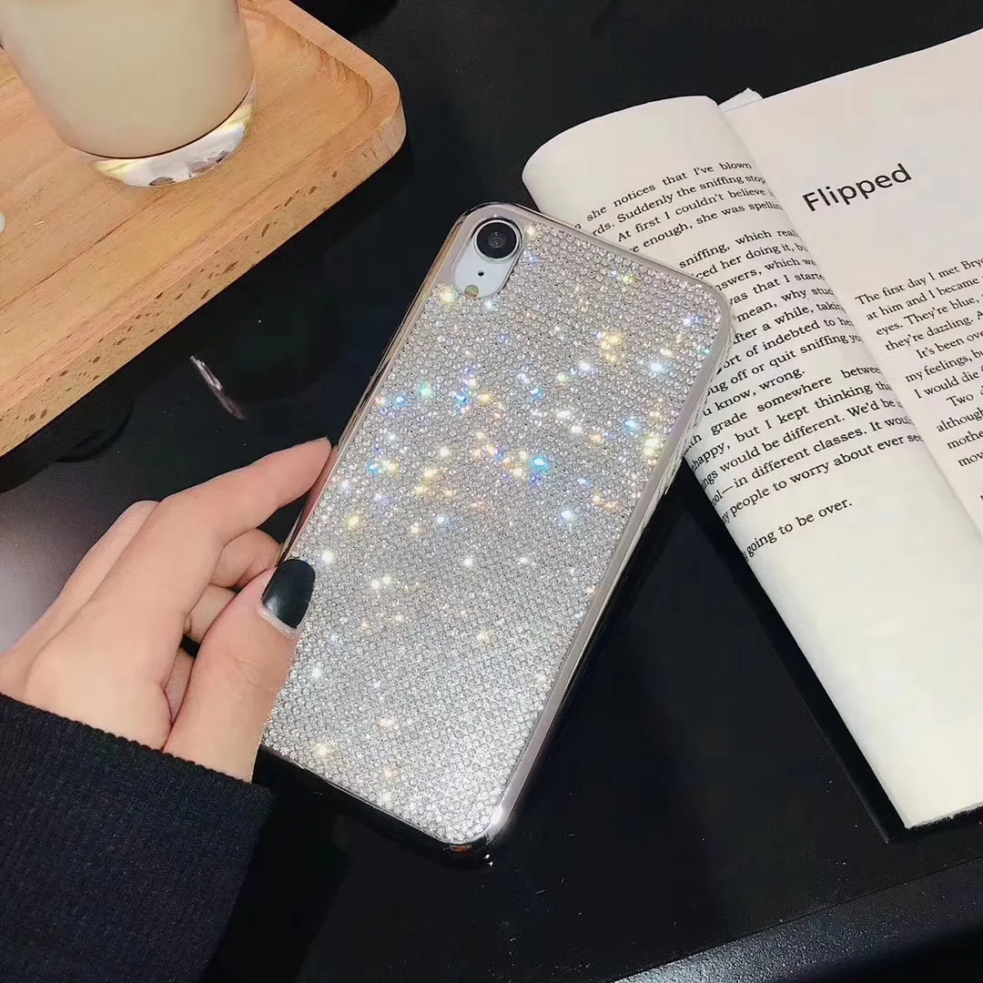 Роскошный дизайнерский Алмазный чехол для IPhone XS Max XR X 8 7 6 S Plus plus блестящий