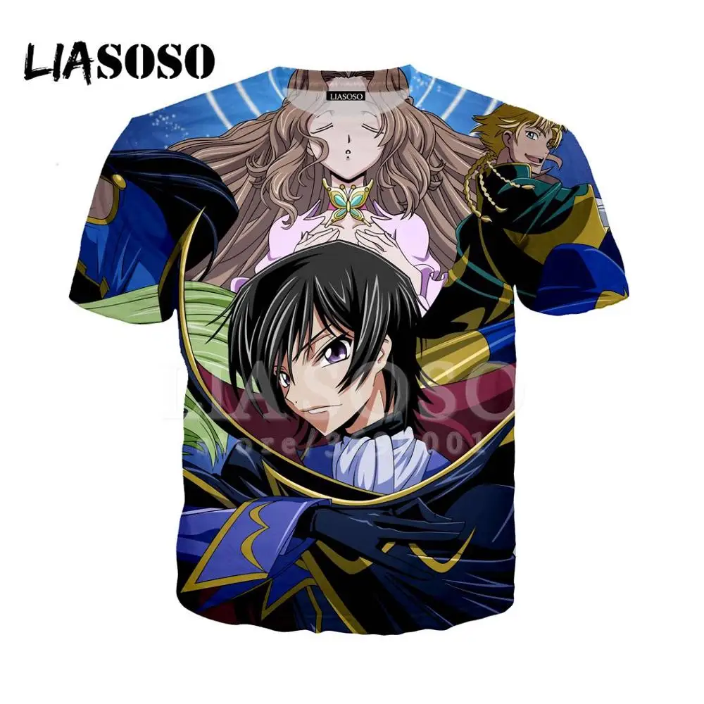 16 LIASOSO 3D принт Для женщин Для мужчин Code Geass Lelouch Восстания футболка Летняя футболка в стиле «хип-хоп» пуловер с короткими рукавами X1104 - Цвет: 16