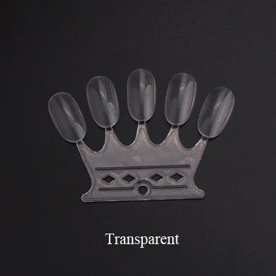 Transparent 10 шт. цветная карточка в форме короны для дизайна ногтей для гелевого лака, накладные ногти для демонстрации, советы для показа, инструменты для маникюра, дизайн ногтей - Цвет: Transparent