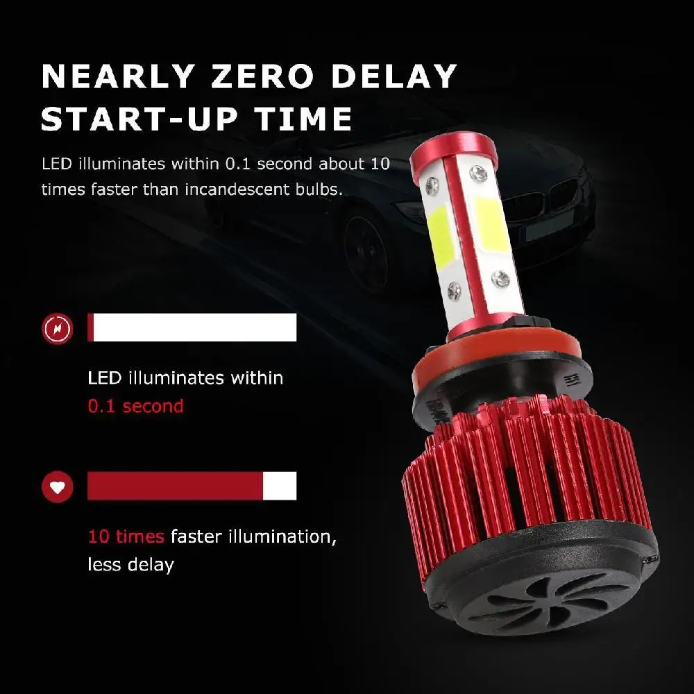 Partol 100 W H11 светодиодный фар автоматические светодиодные лампы Противотуманные