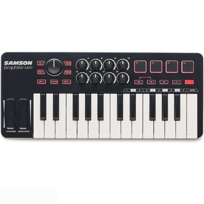 Samson GRAPHITE M25 Mini USB MIDI контроллер 25 клавиш для ipad клавиатуры портативный для аранжирования выступлений