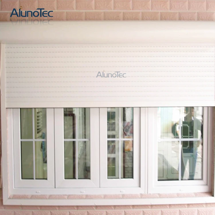 Автоматическая шторная дверь окна рулонные ворота из алюминия с белый бежевый