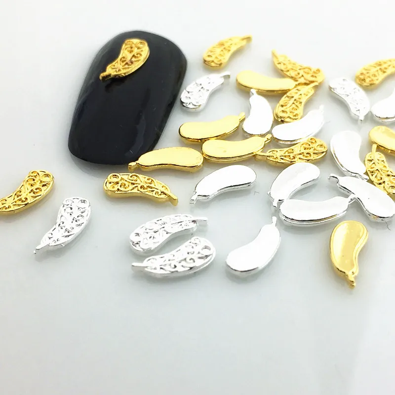 10 шт./лот Япония 3x8 мм индивидуальные золотые перья лист подорожника вентилятор