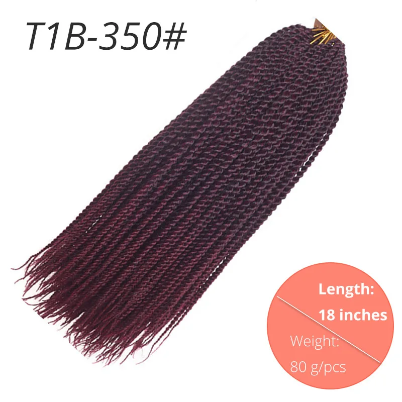 T1B/33 Омбре плетение волос Сенегальские твист волосы 2" 18" крючком косы Гавана Mambo Твист Синтетические плетеные волосы для женщин - Цвет: T1B/33