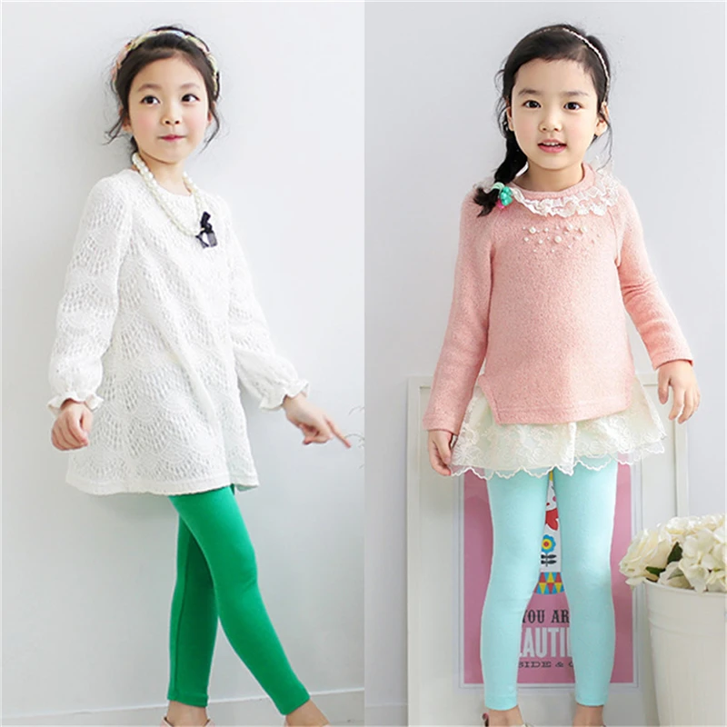 2017 Лидер продаж для маленьких девочек эластичные леггинсы штаны ребенок конфеты