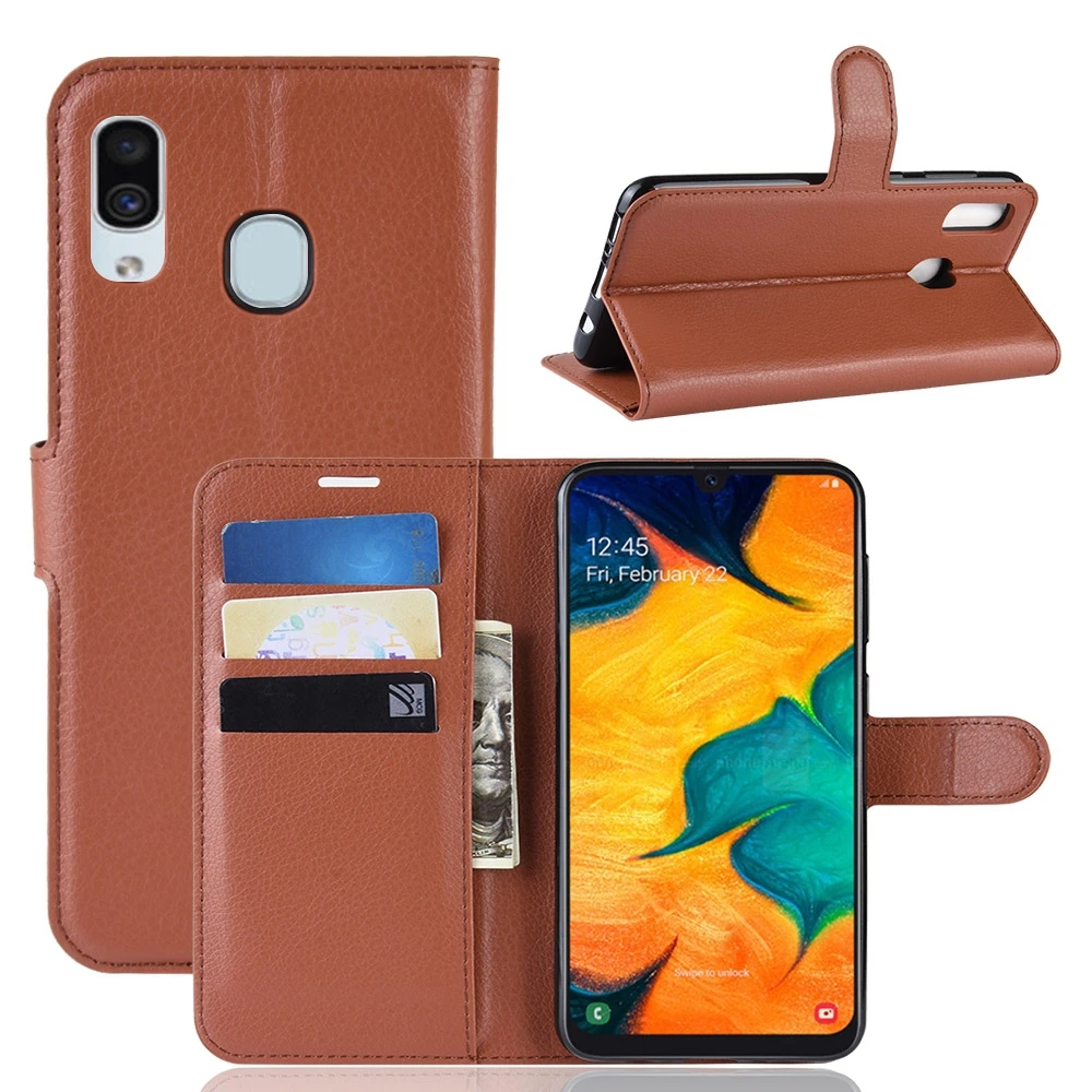 Кожаный чехол A30 для Samsung Galaxy A20 откидной Чехол с бумажником подставкой отделением