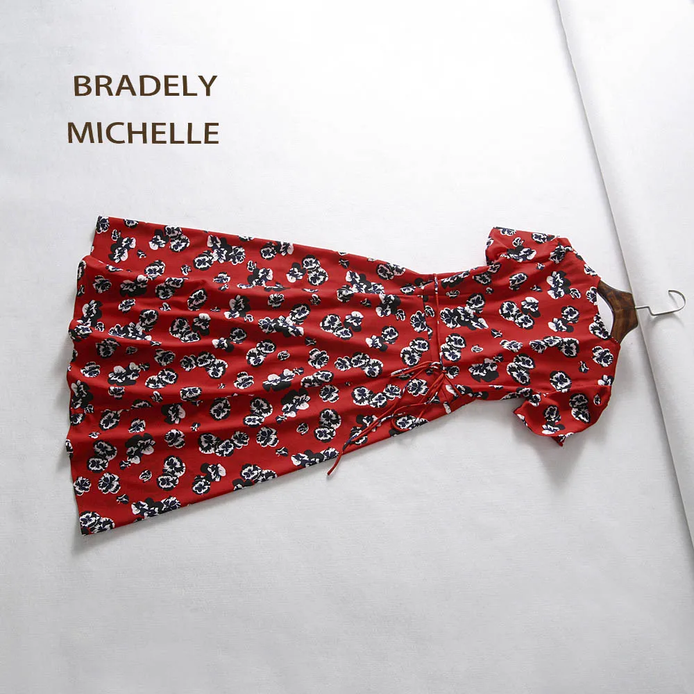BRADELY MICHELLE летнее платье 2018 Vntage сексуальное с коротким рукавом облегающее до