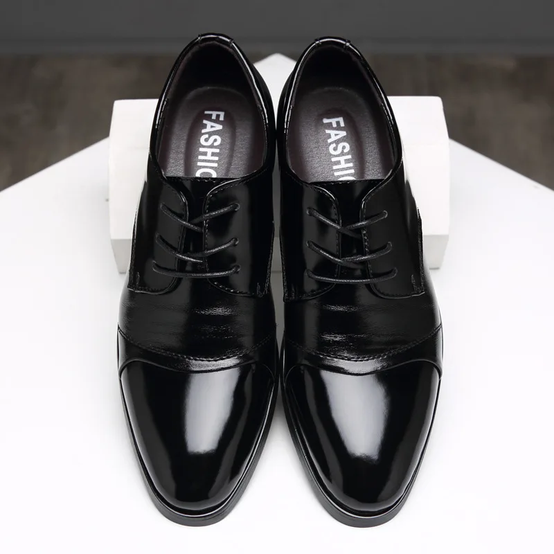 2020 Large Size 37-47 Luxury Men Pointed Formal Wedding Shoes Fashion Business Leather Casual Lace-up Flats | Обувь