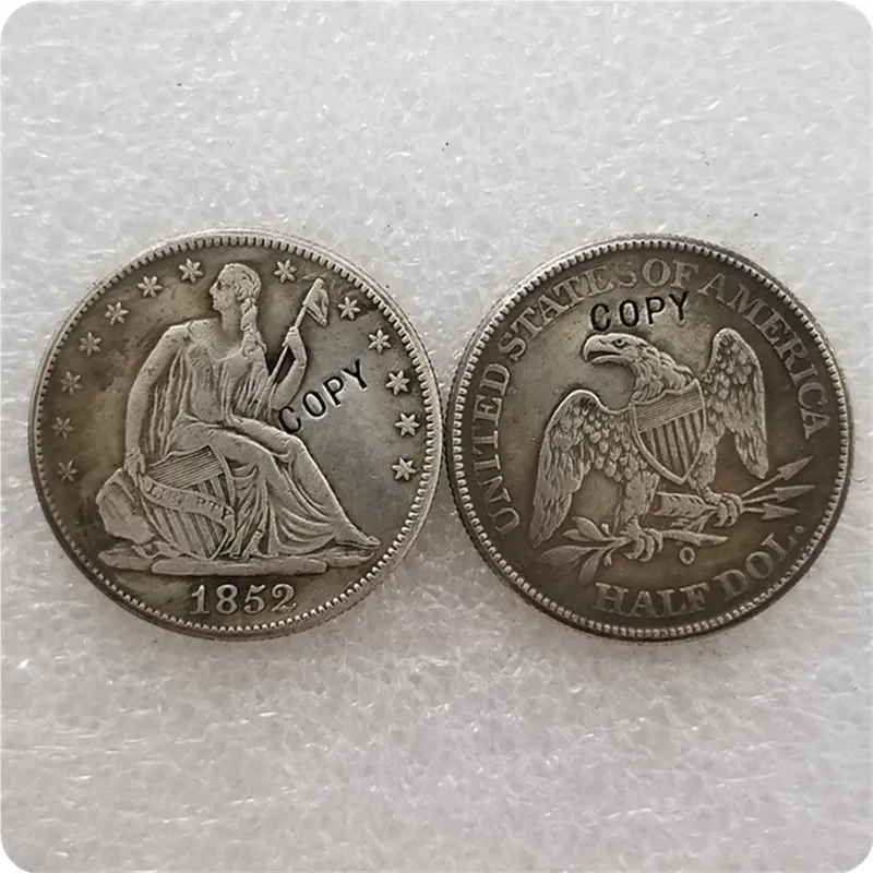 США 1852-P O SEATED Свобода Половина доллара копия монет памятные монеты-копия медаль