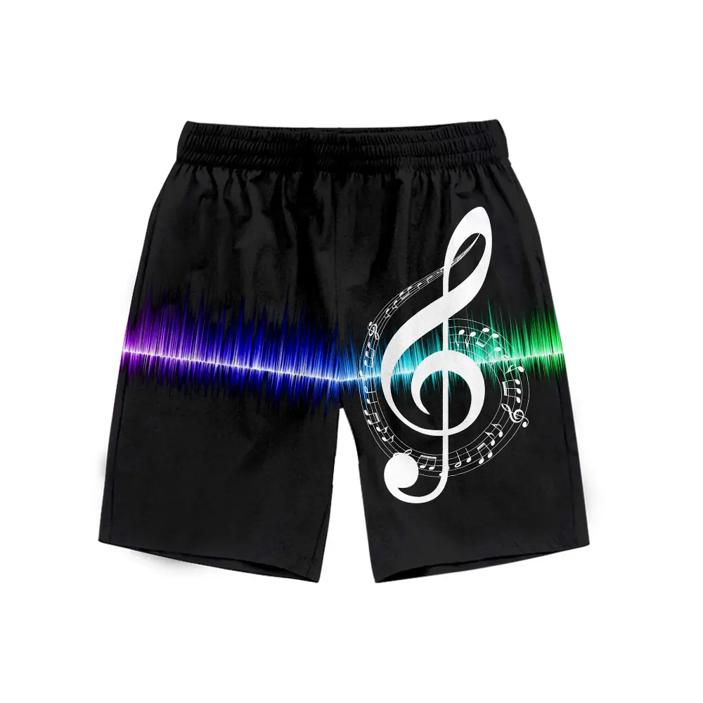 WAMNI летние пляжные шорты с музыкальными нотами уличная одежда хип хоп 3D Харадзюку