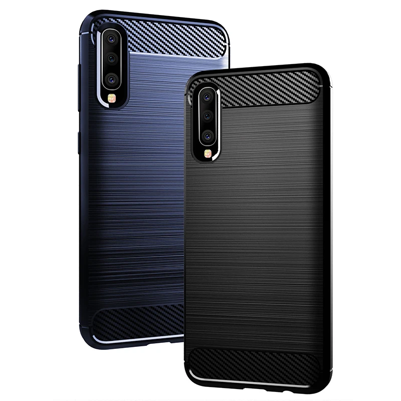 For Samsung Galaxy A50 A10 A20 A30 A40 A70 A90 Case Silicone Rugged Armor Soft Cover Carbon fiber Phone Fundas Coque |