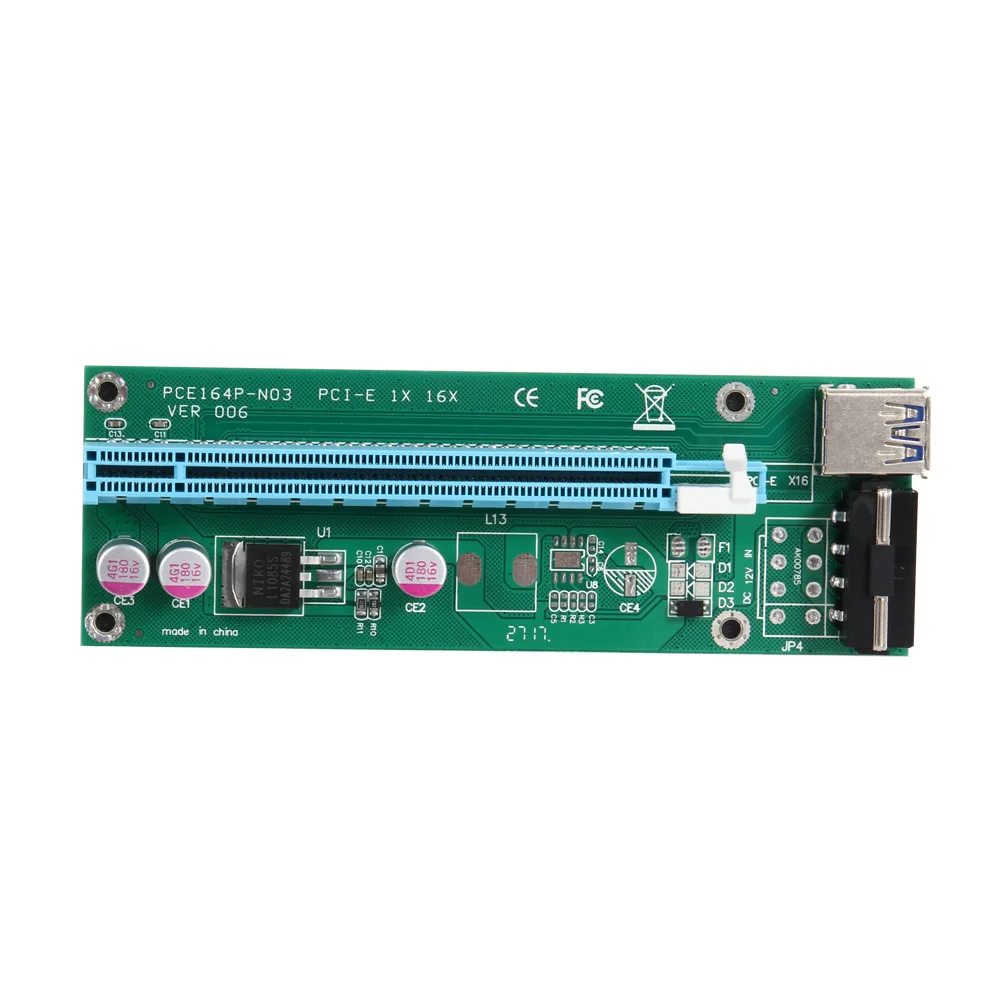 2019 Горячие USB 3 0 PCI E Express 1X до 16X удлинитель Riser Card адаптер питания BTC кабель для Bitcoin