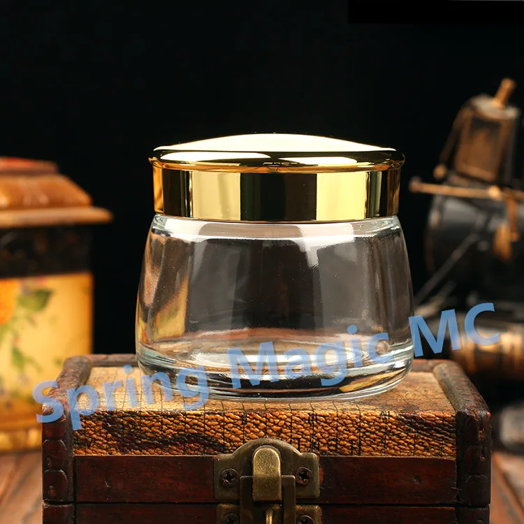 Новые прозрачные стеклянные бутылки 130 г конфеты с золотой/серебряной крышкой