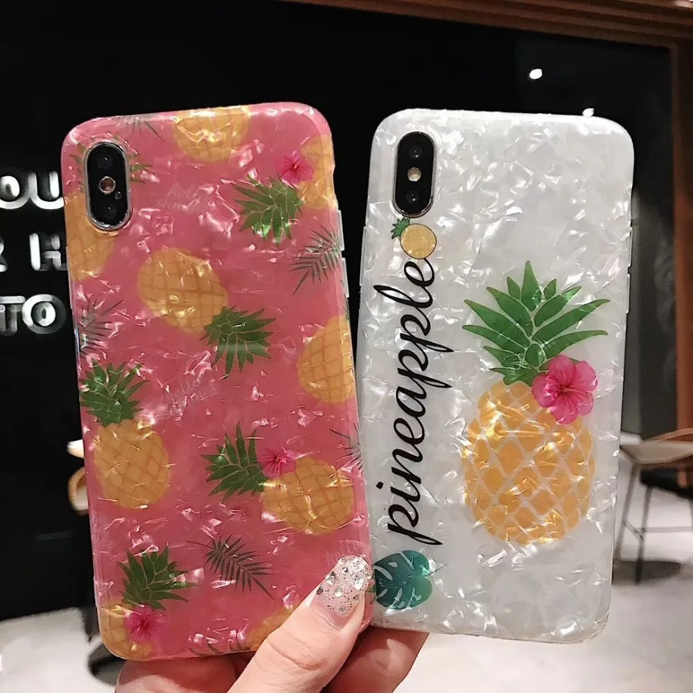 Ourpho IMD Shell мобильный чехол для iPhone X XR XS MAX Летний Фруктовый ананас 6 6s 7 8 plus