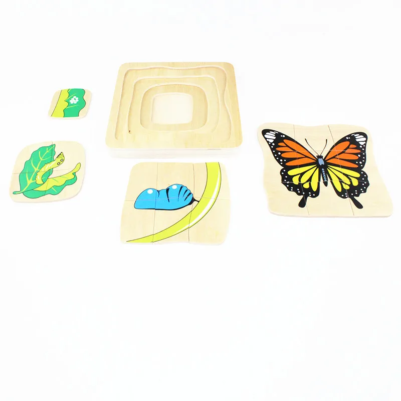 Детская игрушка Монтессори Пупс для малышей жизненный цикл пазлов с бабочками