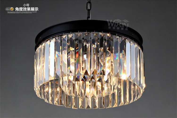 Круглая хрустальная люстра для спальни светодиодная барная лампа столовой