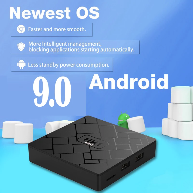5 шт. hk1 Мини Android 9,0 Смарт ТВ коробка RK3229 четырехъядерный HK1 мини 2 Гб 16 Гб 4 к H.265 Wifi медиаплеер HK1mini