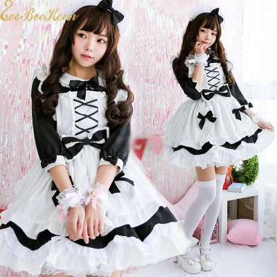

Adult Anime Costume Maid Dress Lolita Sexy Maid clothes Black Lolita dress Women Lolita Gothic dress Girls Cosplay Costume