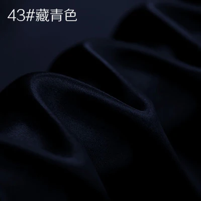 43 dark navy Шелк тутового эластичная атласная ткань для спандекса шёлковое платье юбка 16 и 19 момме - Цвет: 43 dark navy