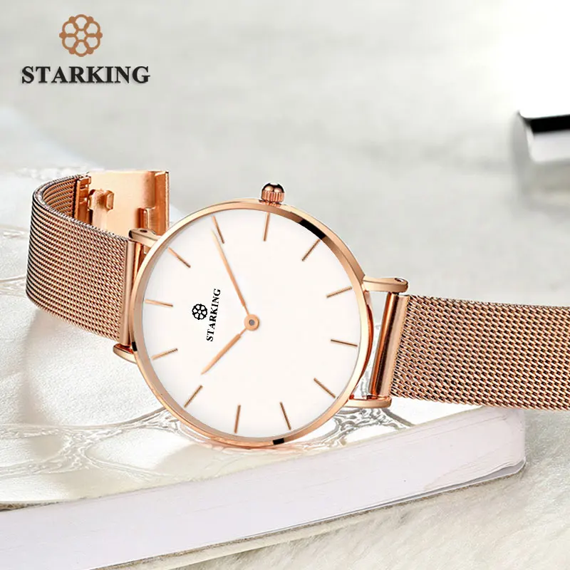 STARKING женские часы розовое золото браслет из нержавеющей стали Кварцевые