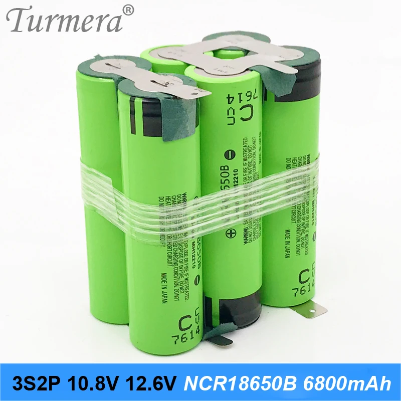 3s2p батарея 18650 пакет ncr18650b 6800 mah 10 8 v 12 6 сварочный припой Аккумулятор для отвертка