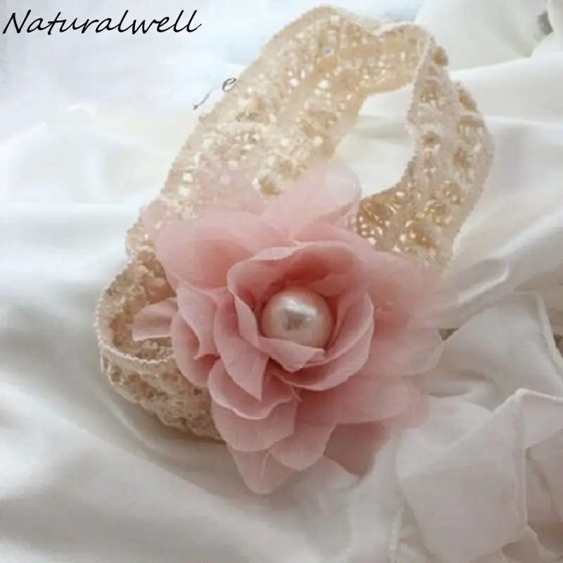 Повязка на голову Naturalwell для маленьких девочек детские шифоновые цветы с