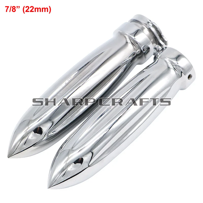 B Chrome 22mm Мотоцикл " или 7/8" шип рукоятки «Огонь» ручные рукоятки для Harley Honda Kawasaki Suzuki Yamaha Cruiser Chopper на заказ - Цвет: B Chrome 22mm