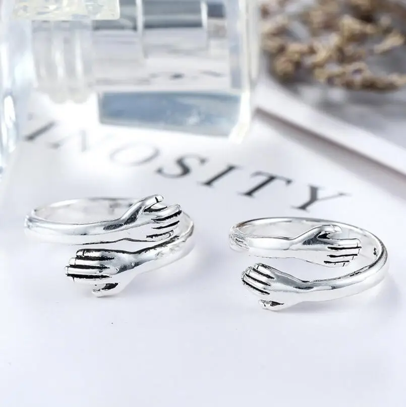 Creative Vintage Simple Love Hug Ring - Adjustable Handcrafted Fashion Jewelry Gift for Women image 3