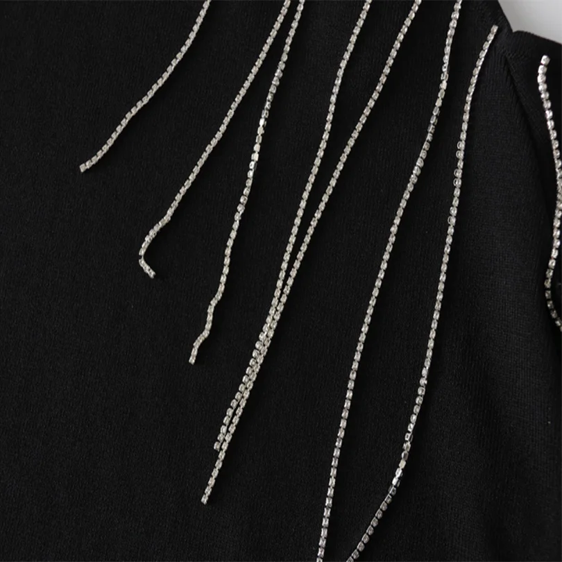 Arvinxia ZA Summer Solid Hollow Out Women Pullover New Off The Shoulder Long Sleeve Lady Sweaters Sexy Tassel O Neck Stylish Top | Женская
