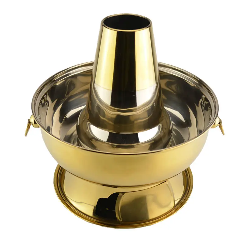 Кастрюля из нержавеющей стали с золотым углем 3 8 л жаровня монгольский ягненок