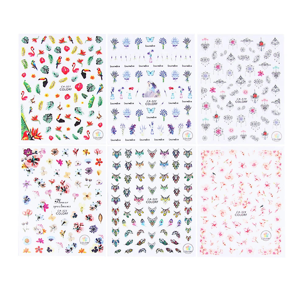 1 лист наклейки для дизайна ногтей в форме миксов Переводные картинки с