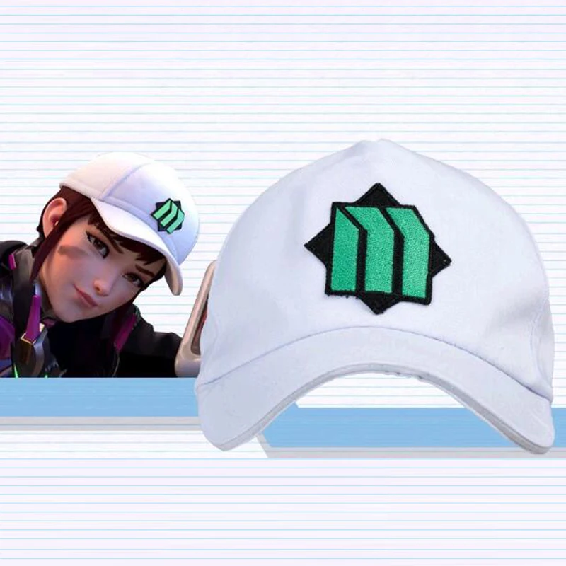 Игра OW D. Va DVA Хана Сонг шапка для косплея вышивка Белая регулируемая бейсболка