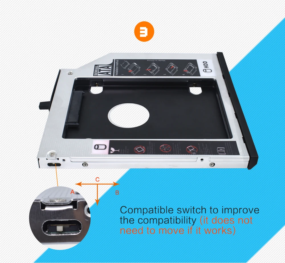 TISHRIC Алюминий 2nd HDD Caddy 9,5 мм SATA 3,0 2," SSD корпус Optibay для lenovo ThinkPad T400s T400 T410 T410s T420s