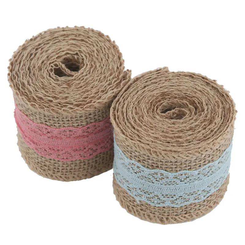 Мешковина и кружевная лента широкая атласная льняная ткань в рулоне для сумки