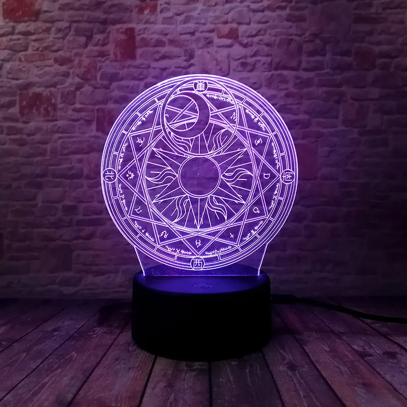 

Светящиеся фигурки аниме магии Сакура, модель, 3D иллюзия, светодиодная лампа, цветной меняющийся ночник, японская манга, экшн-фигурки и игру...