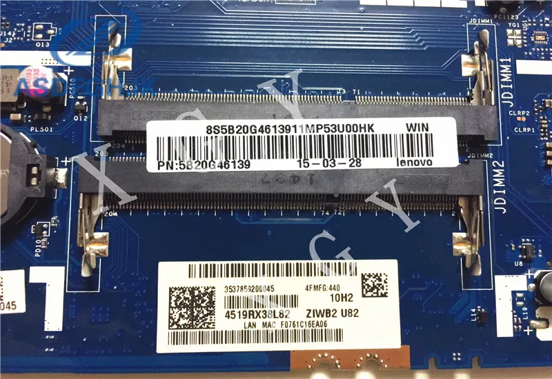 Материнская плата для ноутбука Lenovo B40 70 материнская DDR3 с процессором SR1EN Rev: 1 ZIWE1