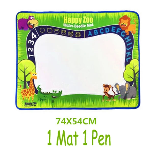 M size 74 x 54CM Безопасность детская живопись холст с волшебной ручкой портативная доска для рисования водой каракули коврик игровой коврик игрушки раннего развития новые подарки - Цвет: M size 74 x 54CM