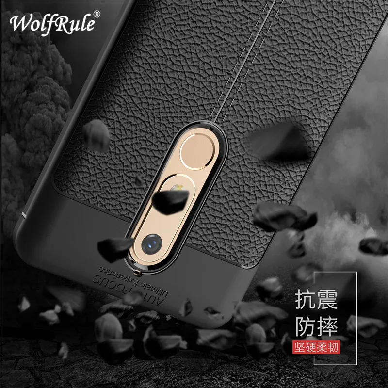 

Чехол WolfRule для Nokia 5 2018, противоударный, роскошный, кожаный, ТПУ, для Nokia 5,1, телефонные чехлы для Nokia 5,1, 2018, TA-1061
