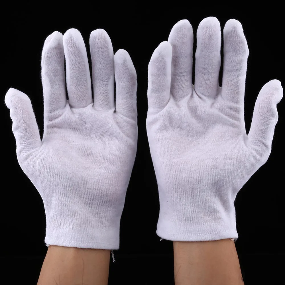 12 пар/партия белые хлопковые перчатки|gloves for|gloves glovesworking gloves pairs |