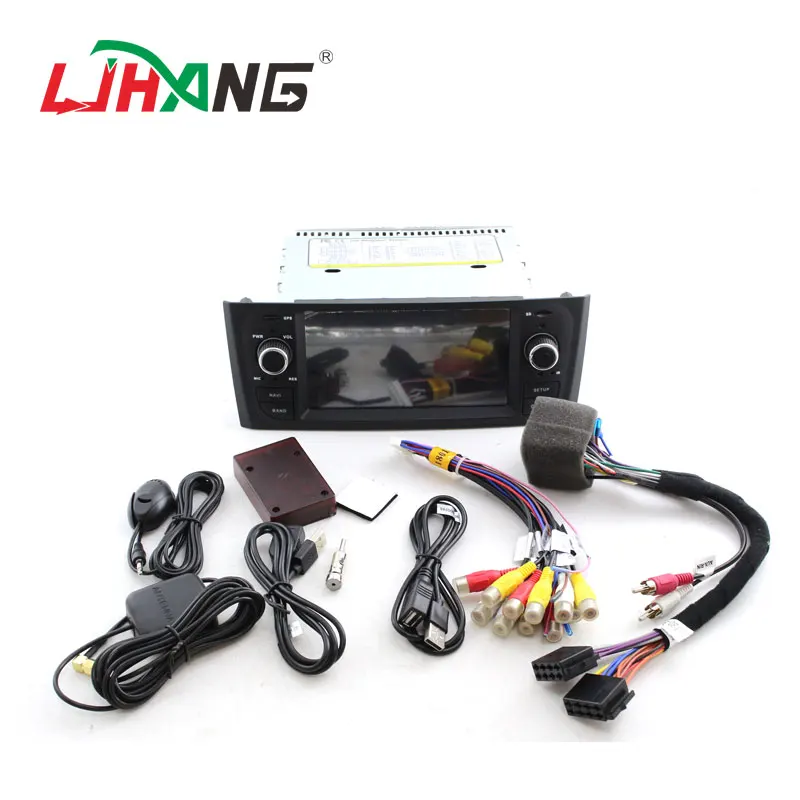 Автомобильный DVD плеер LJHANG 1 Din Android 10 для Fiat Linea Grande Punto 2007 2012 Wi Fi GPS навигация