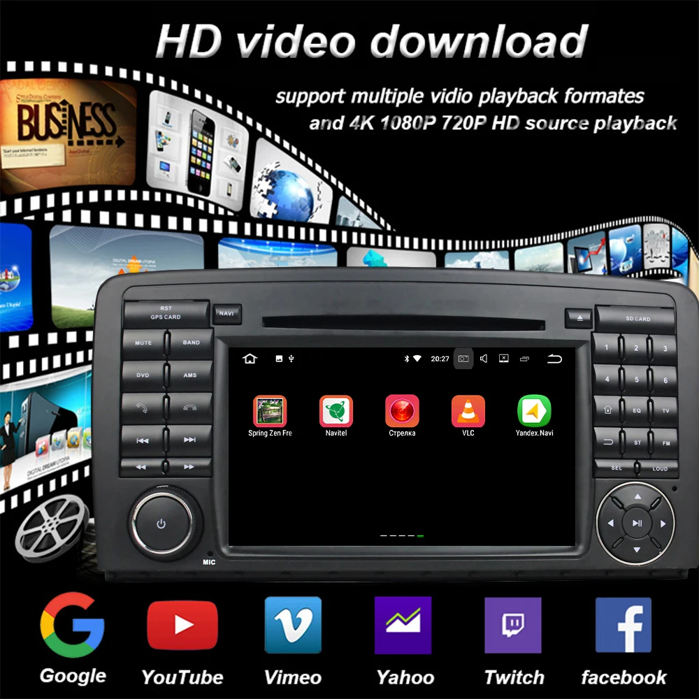 Автомагнитола 2 Din на Android для Benz R-Class W251 280 300 320 350 500 DVD-ТВ стерео Bluetooth
