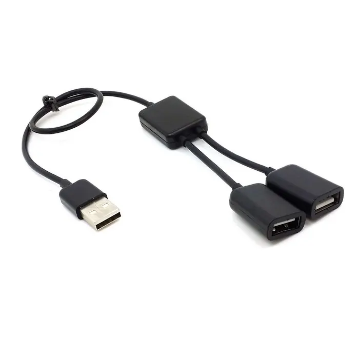 Черный концентратор USB 2 0 с двумя портами кабель питания шины для ноутбука Macbook ПК