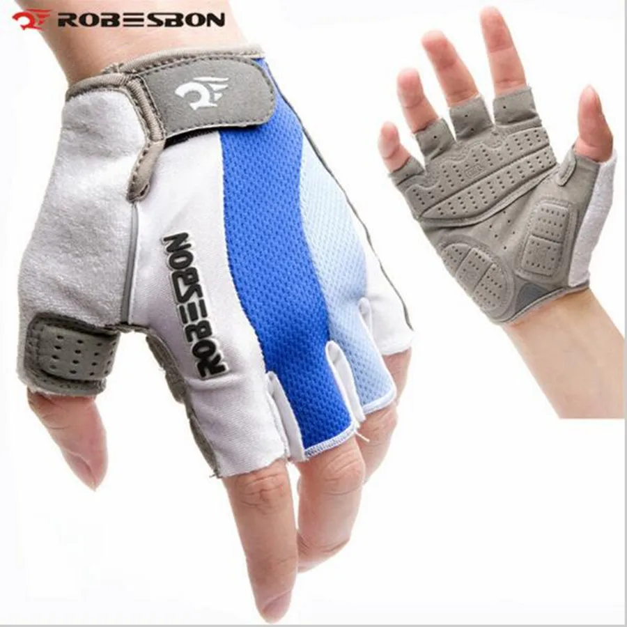 

ROBESBON Half Finger Cycling Gloves Breathable Ciclismo Bicicleta Fingerless Bicycle Riding Bike Fingerless Gloves MTB Glove