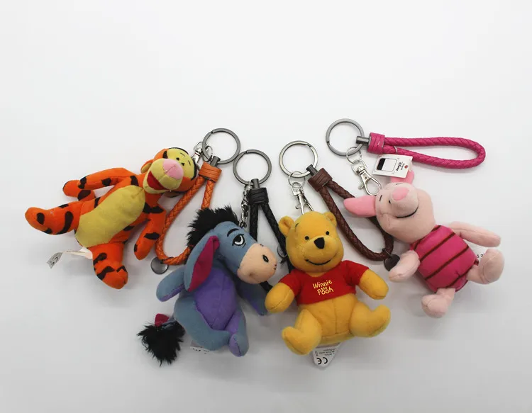 1 шт. 10 см Eeyore Ослик тигровый медведь поросенок мягкие плюшевые животные детские развивающие игрушки на цепочке для ключей