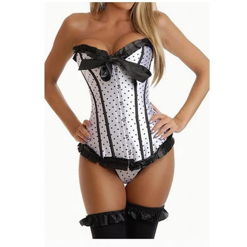 Красный корсет в горошек|overbust corset|corset corsetpolka dot corset |