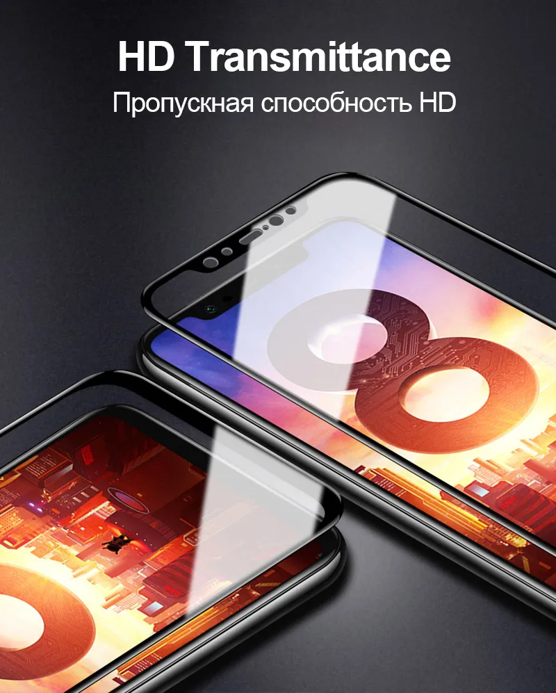 HD 2 шт./упак. закаленное Стекло для спортивной камеры Xiao mi 8 mi 8 lite защитный Стекло на xi mi 8 светильник 8 lite Экран Защитная пленка для Sklo