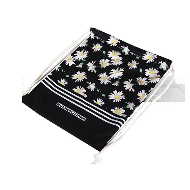 Новый Модный женский рюкзак с 3D принтом мягкой спинкой на шнурке холщовая