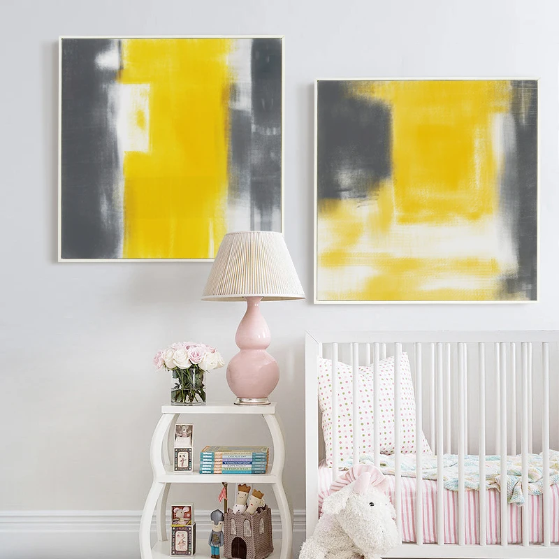 Элегантный поэтический современный акварельный цвет желтый и серый абстрактный